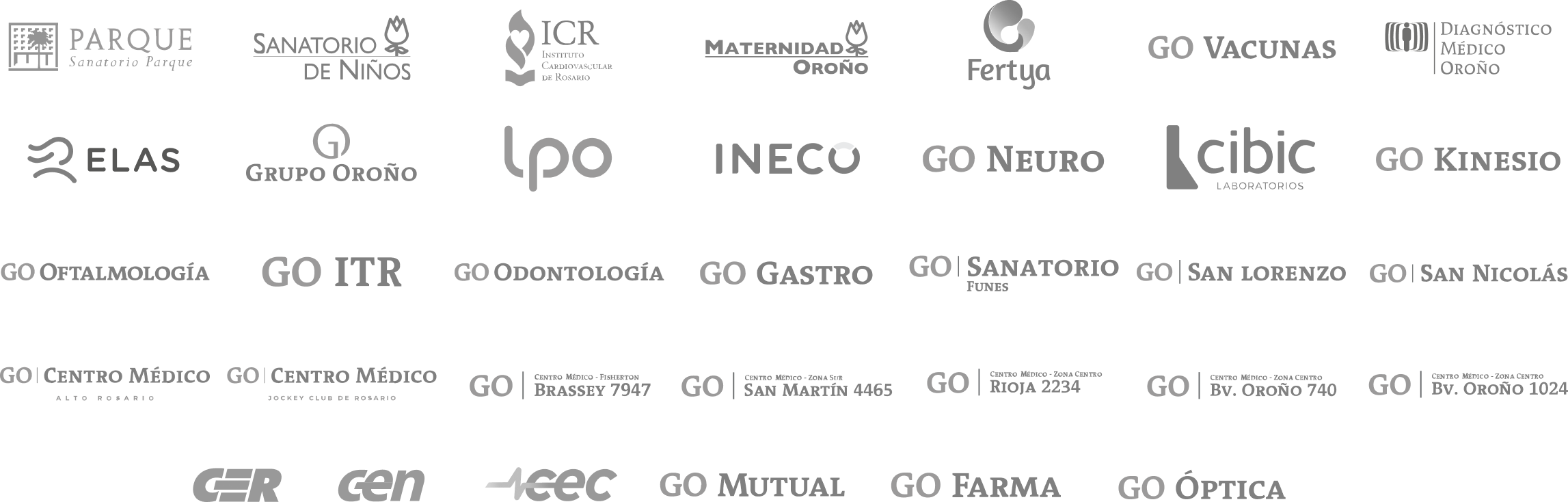 Clínicas y sanatorios de la red de Esencial: Grupo Oroño, Sanatorio Parque, ICR, Sanatorio de Niños y más